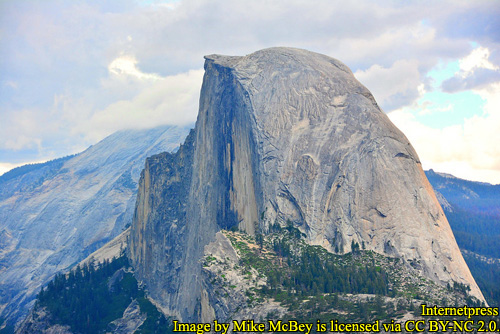 Close up of the western side of Half Dome, Yosemite National Park