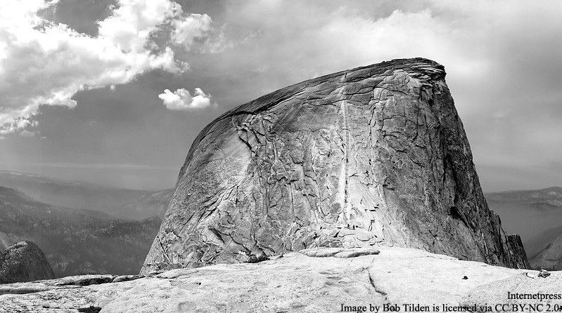 Close up of the eastern side of Half Dome