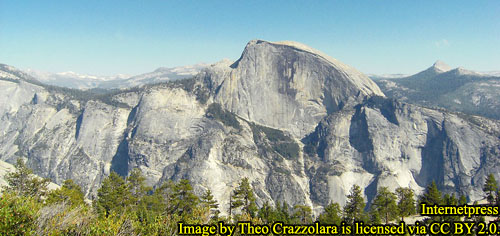 Narrow angle view of Half Dome from near North Dome View, Yosemite National Park